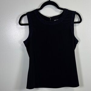 Karl Lagerfeld Elegant Black Sleeveless Top Size Small‎